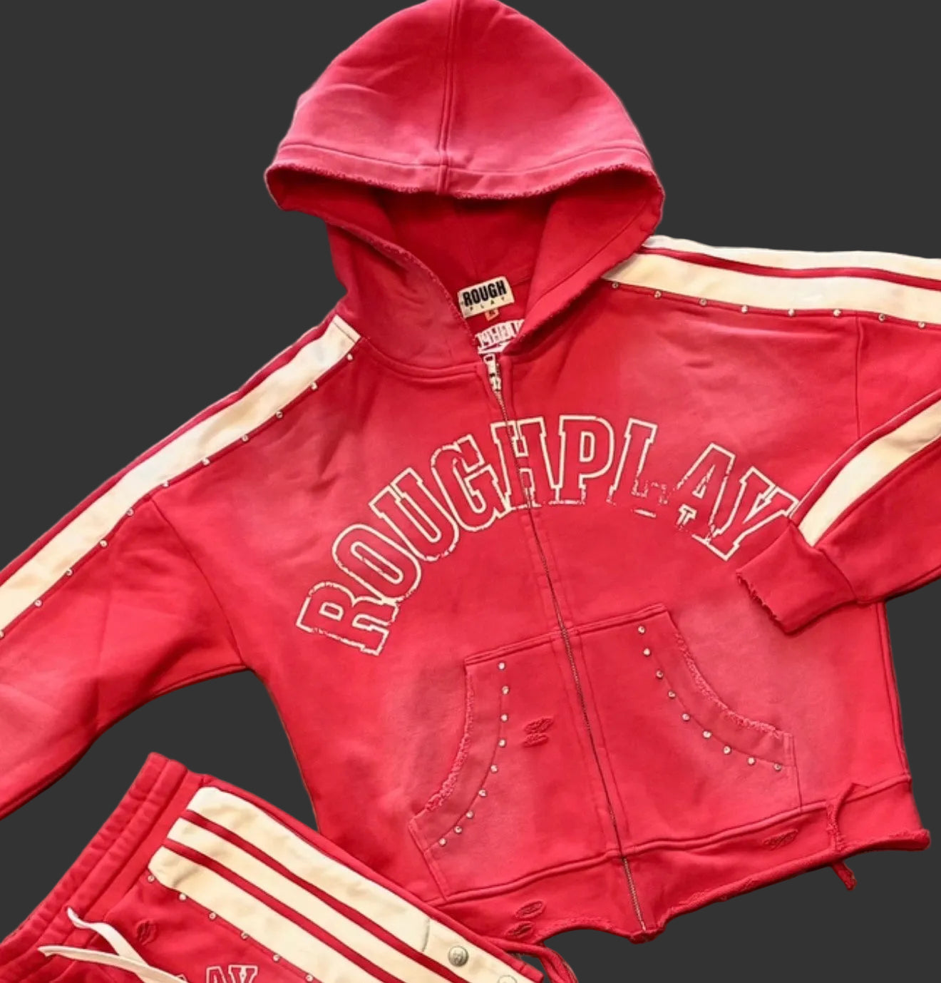 Rough Play Red Stripe Hoodie
