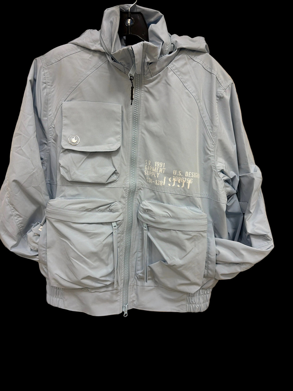 SMOKE RISE WW26S482-SKY BLUE UTILITY WINBREAKER JACKET