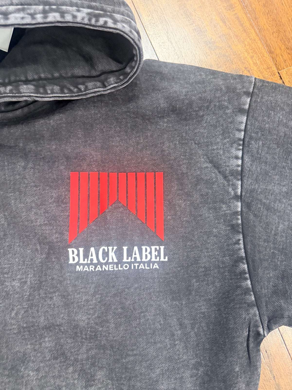 BLACK LABEL HOODIE RACE BLACK WASH ZIP UP BL50