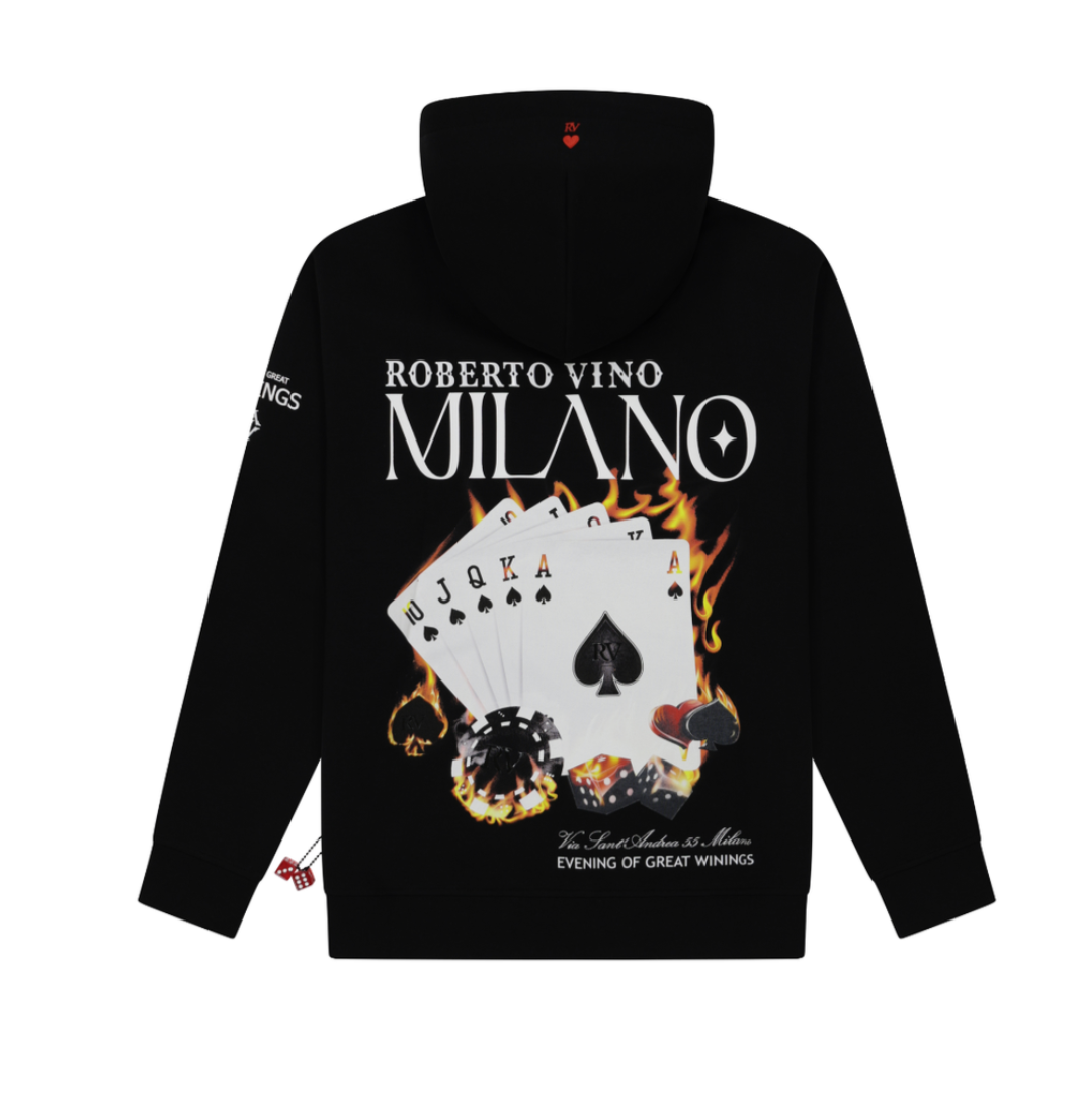Roberto Vino Milano Burning Cards Hoodie-RVHO1