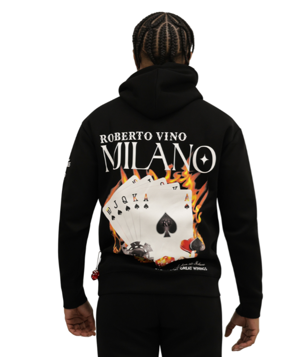 Roberto Vino Milano Burning Cards Hoodie-RVHO1