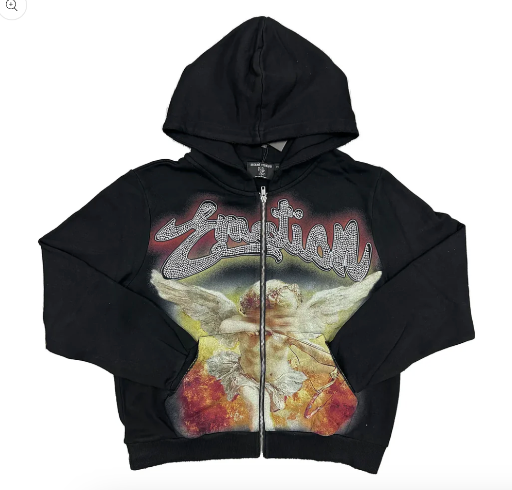 ME-HD-RHINESTONE ZIP UP