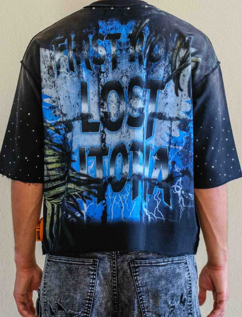 FRM1049-LOST UTOPIA MYTH CROPPED TEE