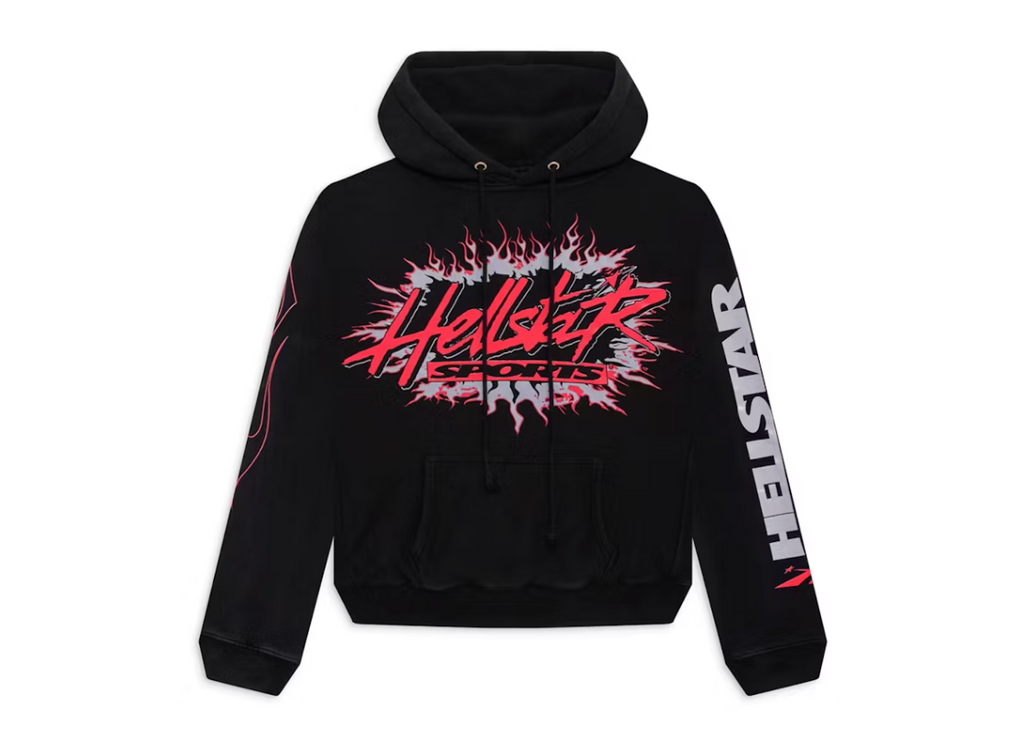 Hellstar Black Red Sports Future Flame Hoodie