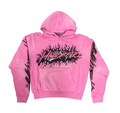 HELLSTAR PINK BLACK SPORTS FUTURE FLAME HOODIE