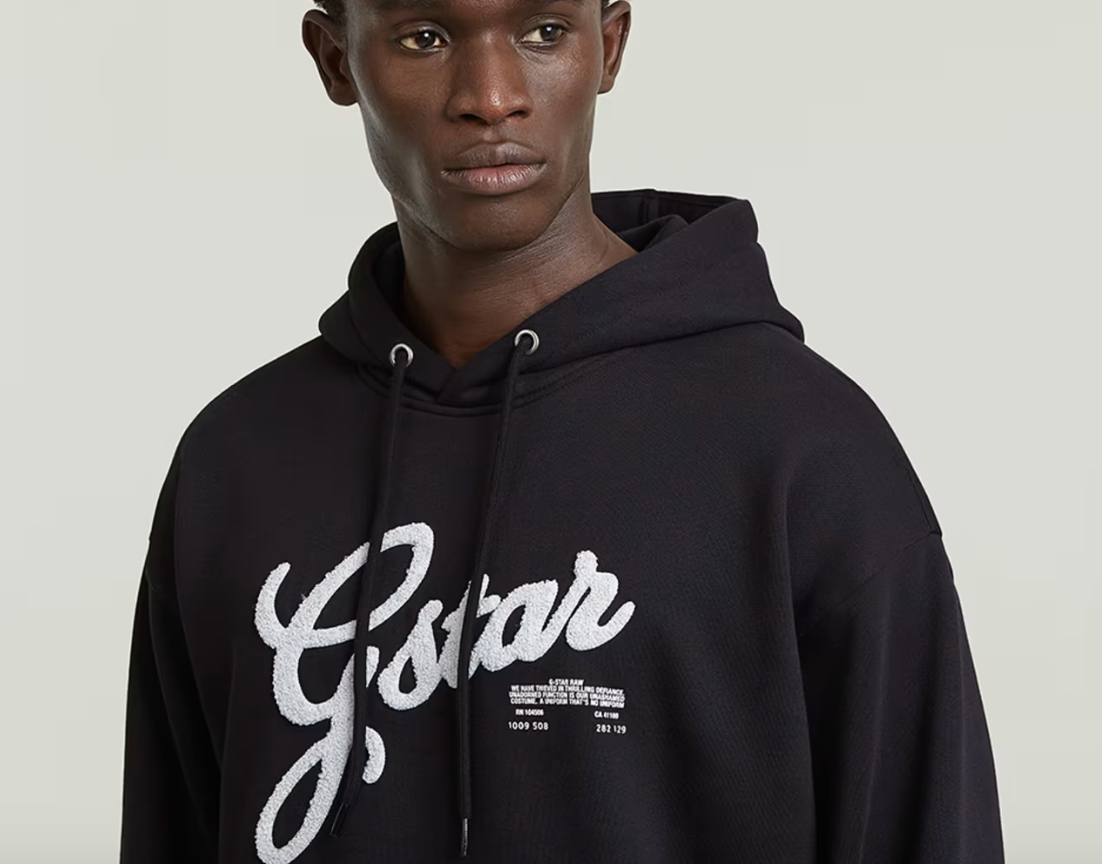 GSTAR -Chenille Relaxed Hoodie Sweater 6484 54