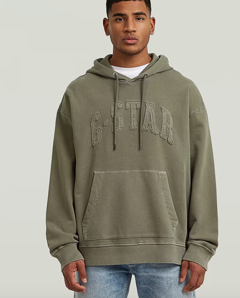 GSTAR - Applique Relaxed Hoodie Sweater - 273 54