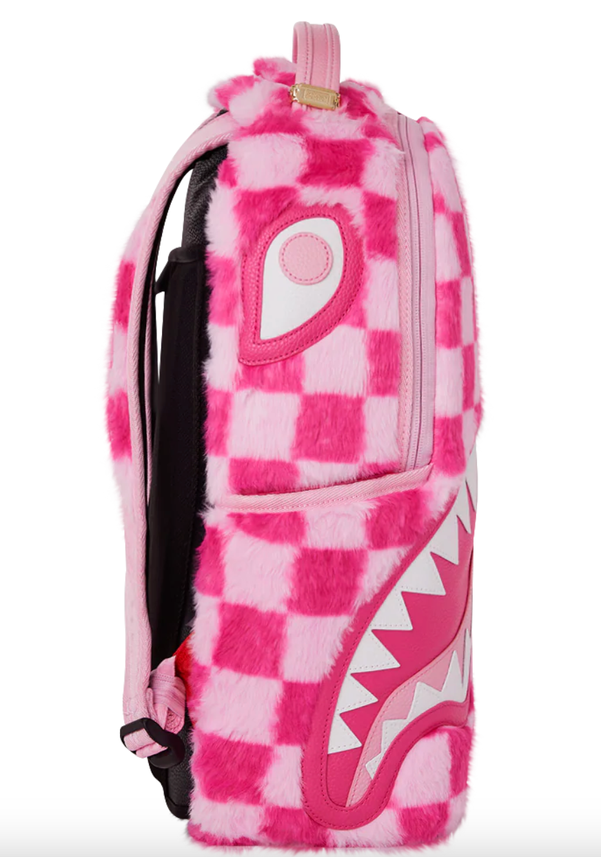 SG8179- SPRAYGROUND FURZILLA SHARK (PINK CHECK) BACKPACK