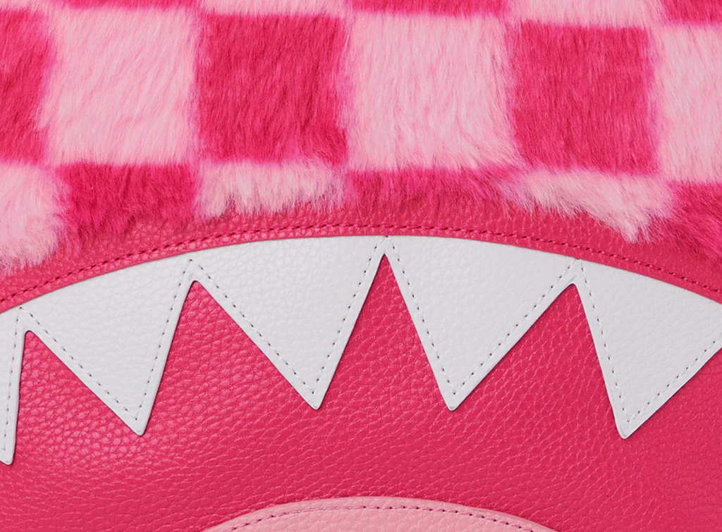 SG8179- SPRAYGROUND FURZILLA SHARK (PINK CHECK) BACKPACK