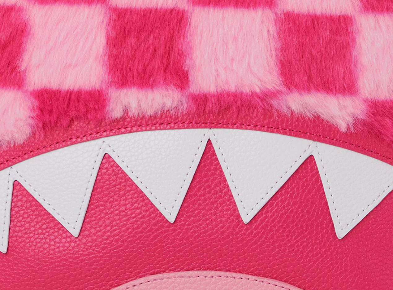 SG8179- SPRAYGROUND FURZILLA SHARK (PINK CHECK) BACKPACK