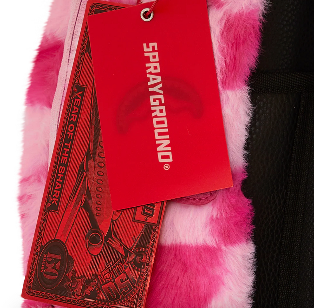 SG8179- SPRAYGROUND FURZILLA SHARK (PINK CHECK) BACKPACK