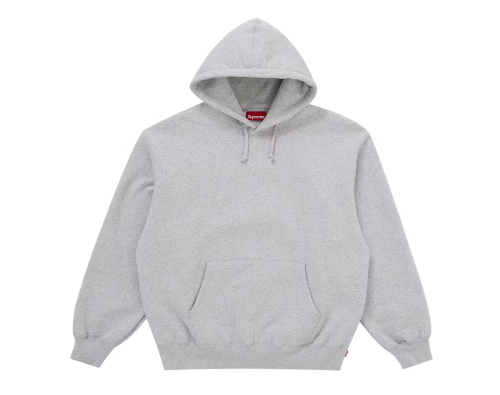Supreme Hoodie  Grey White Satin Appliqué Hooded Sweatshirt