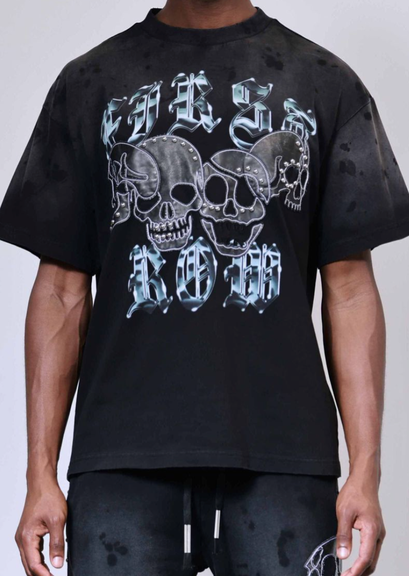 FRT2234BK -WAKE UP AND BE FIERCE APPLIQUE TEE