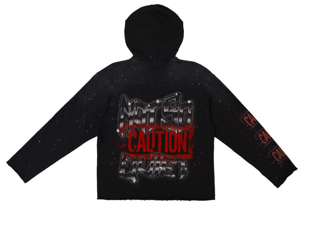FRF2494-CAUTION NOT SO QUIET GHOST RIDER FLAMES HOODIE