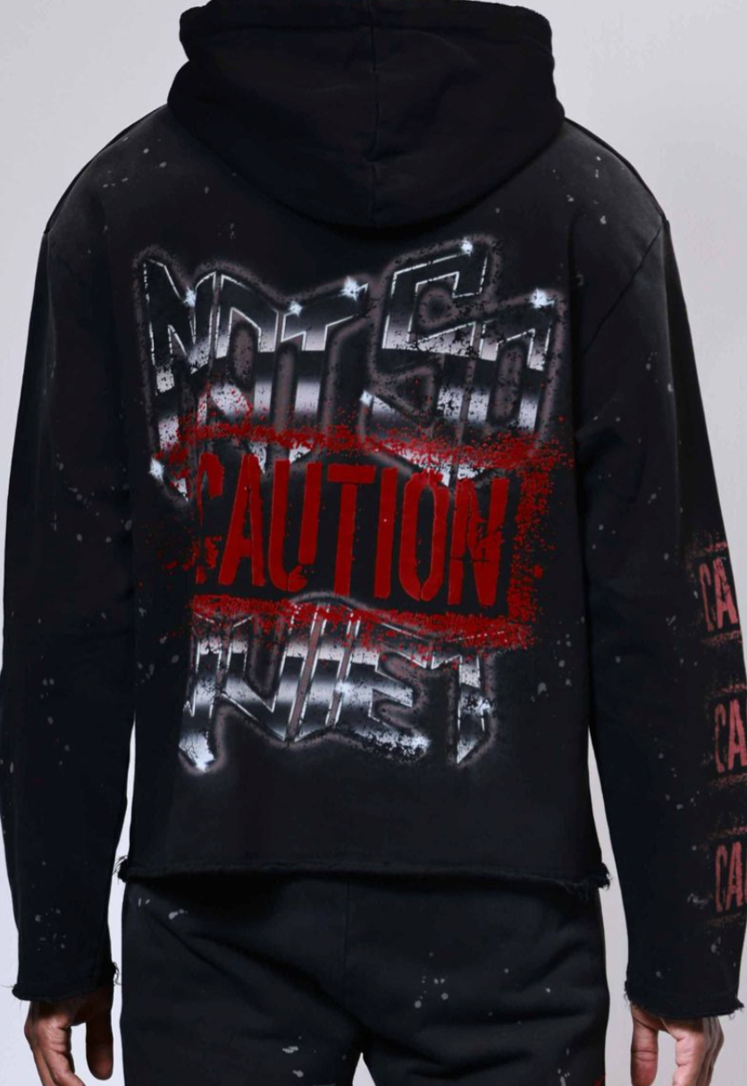 FRF2494-CAUTION NOT SO QUIET GHOST RIDER FLAMES HOODIE