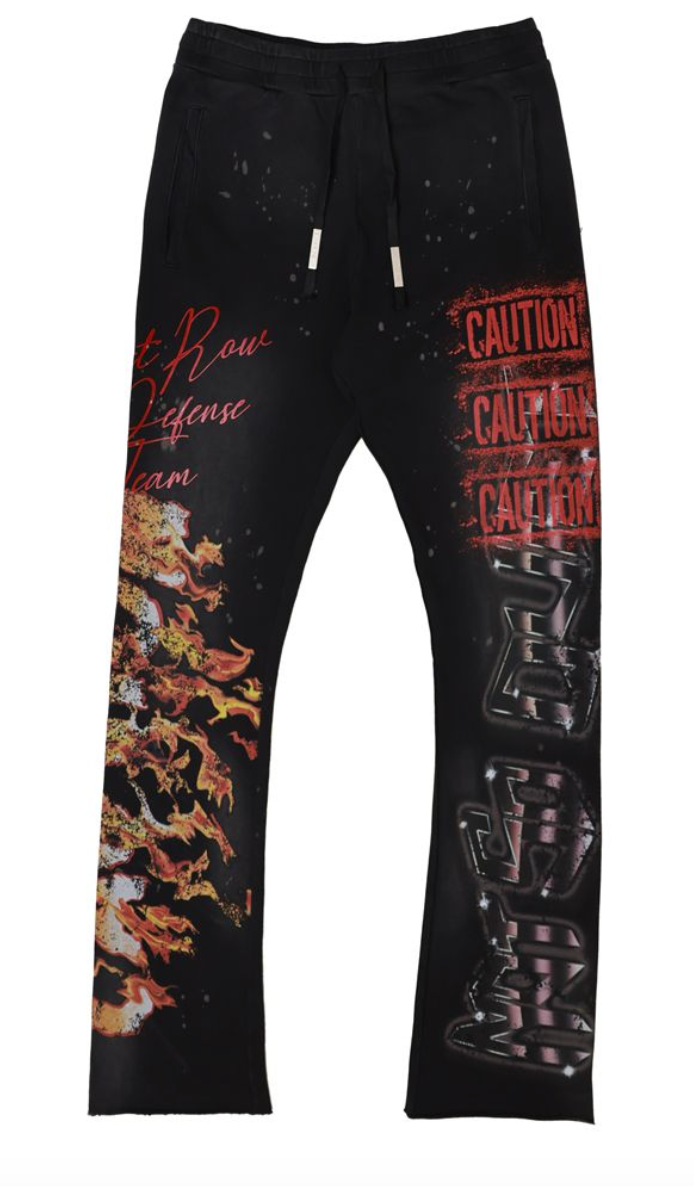 FRB2494-CAUTION NOT SO QUIET GHOST RIDER FLAMES FLARE JOGGER