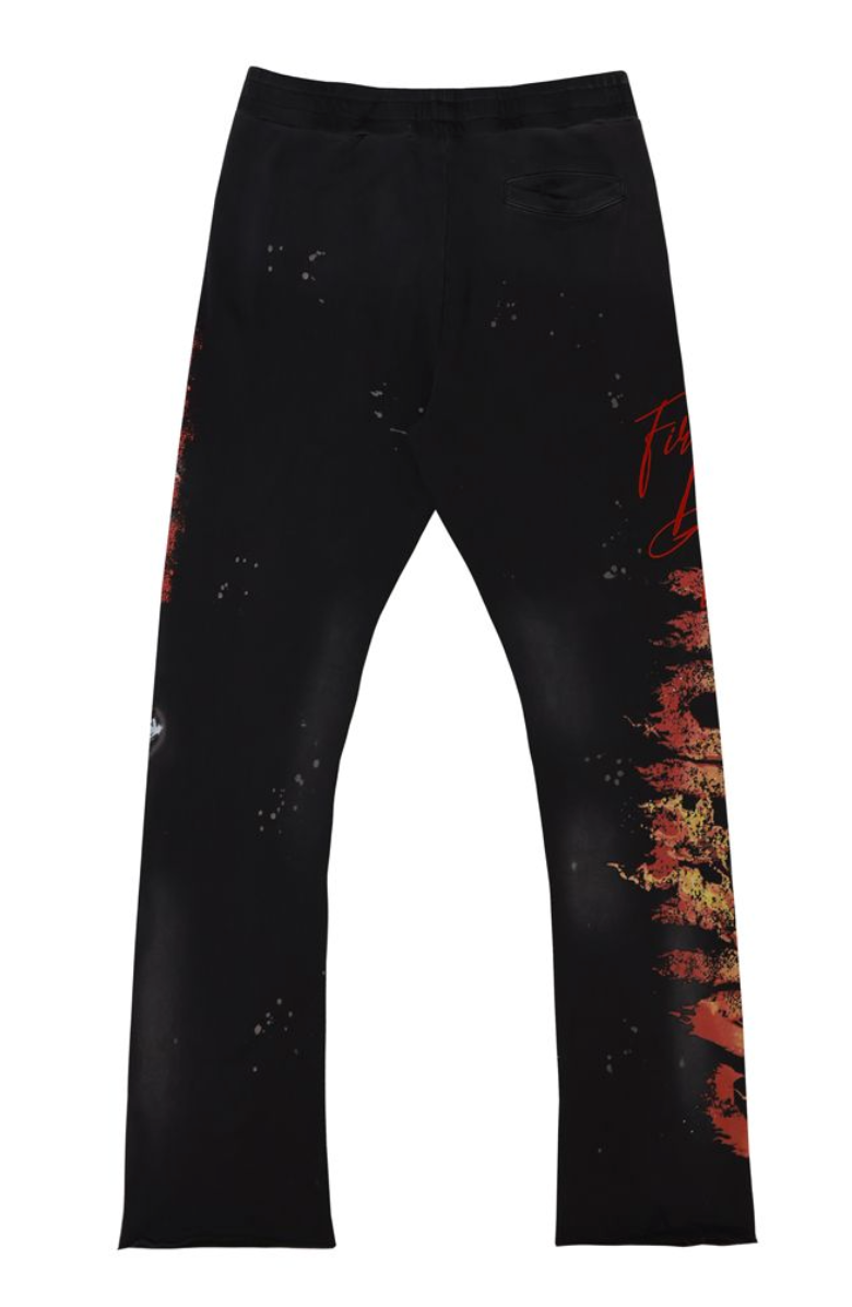 FRB2494-CAUTION NOT SO QUIET GHOST RIDER FLAMES FLARE JOGGER