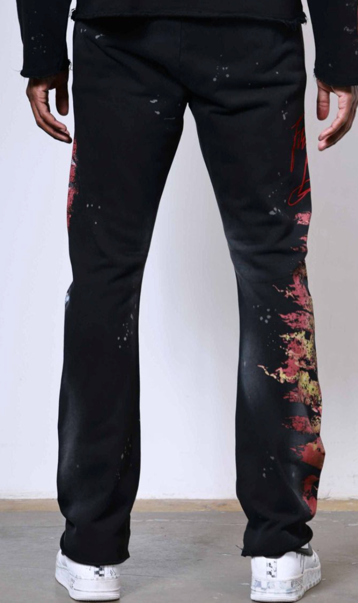 FRB2494-CAUTION NOT SO QUIET GHOST RIDER FLAMES FLARE JOGGER