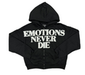 Mixed Emotion Black ‘End’ Rhinestone hoodie