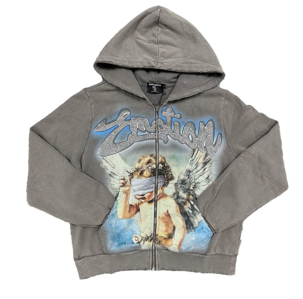 Mixed Emotion Grey “Rhinestone“ Hoodie