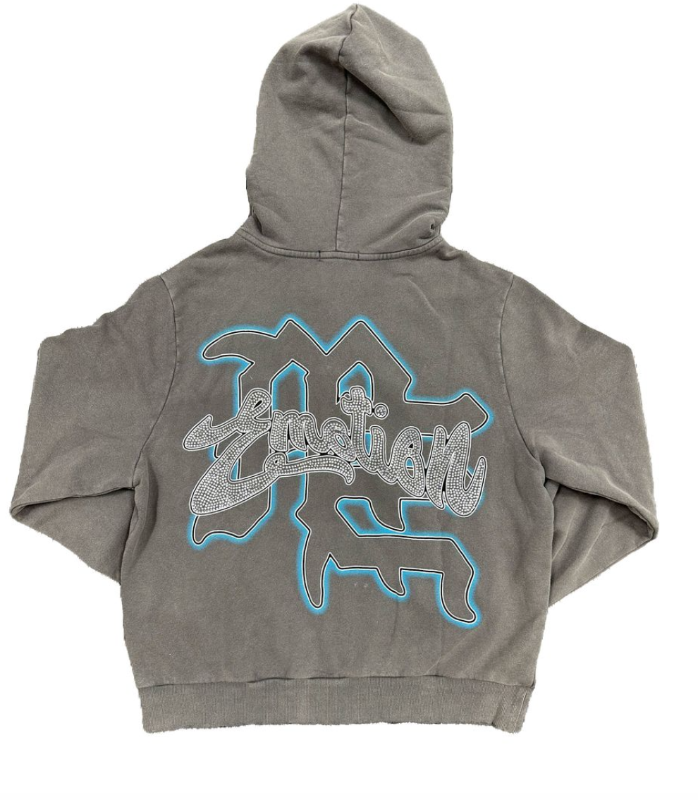 Mixed Emotion Grey “Rhinestone“ Hoodie
