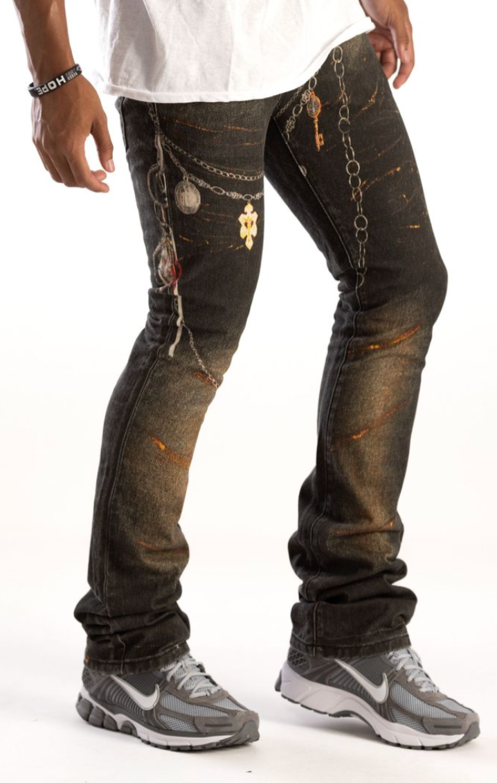 KD2233- PREMIUM DIGITAL PRINT STACKED DENIM