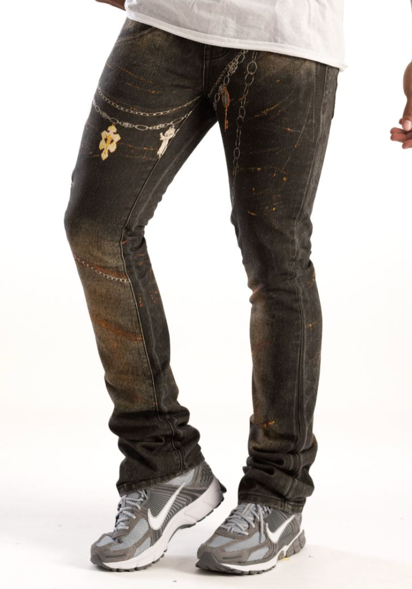 KD2233- PREMIUM DIGITAL PRINT STACKED DENIM