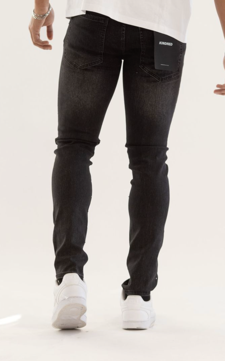 KD2214A BLACK- PREMIUM RHINESTONE SKINNY JEANS