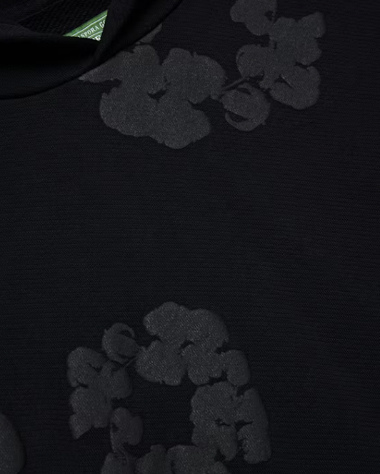 Denim Tears Black Monochrome Cotton Wreath Hoodie