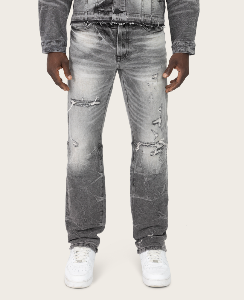 JP25508 - HEAVY WHISKER EFFECT JEAN