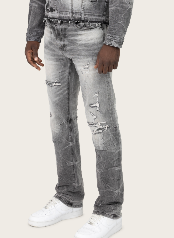 JP25508 - HEAVY WHISKER EFFECT JEAN