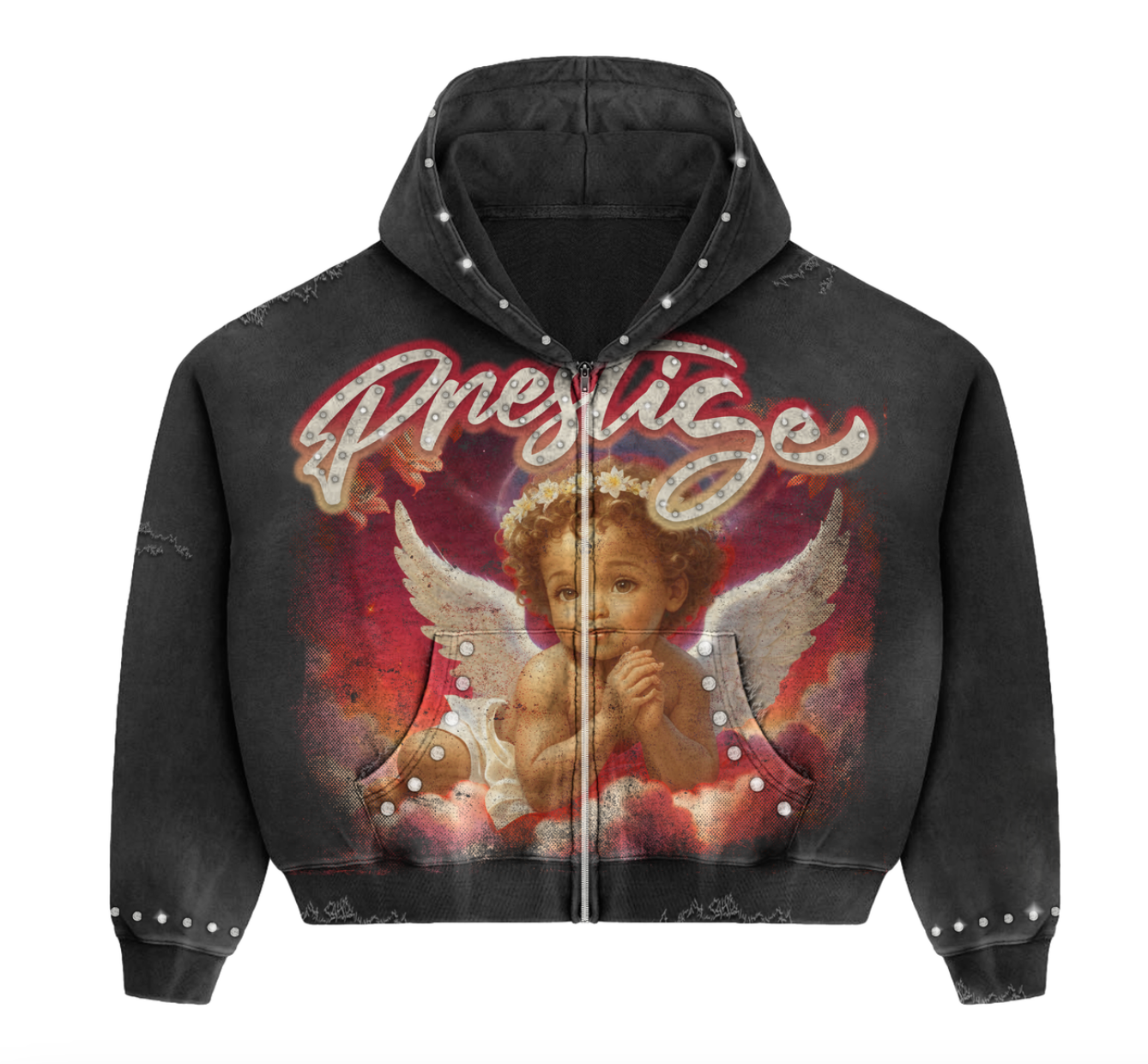 PRESTIGE ANGEL HOODIE RED BLACK
