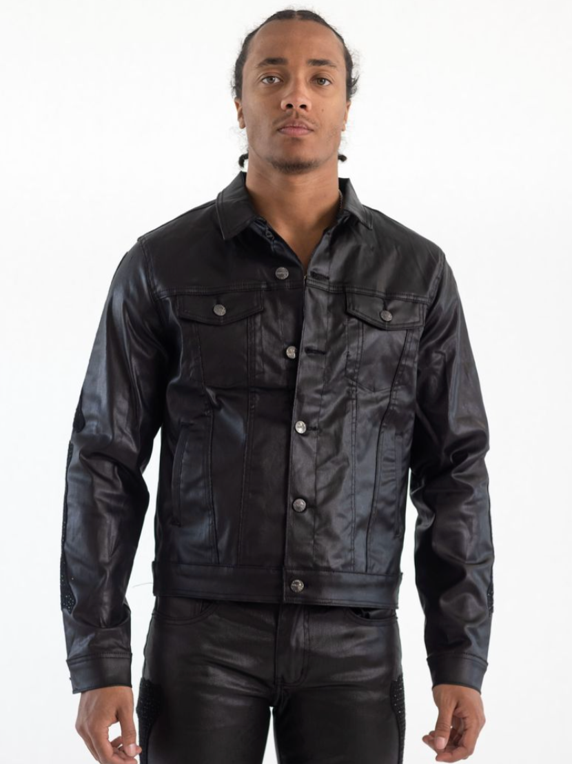 KD247J PREMIUM SKELETON EMBROIDERY RHINESTONE JACKET