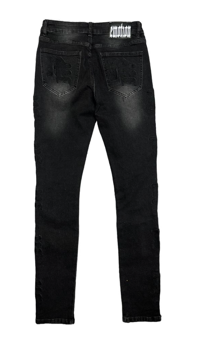 MIXED EMOTION BLACK JEANS MIDNIGHT MONOGRAM
