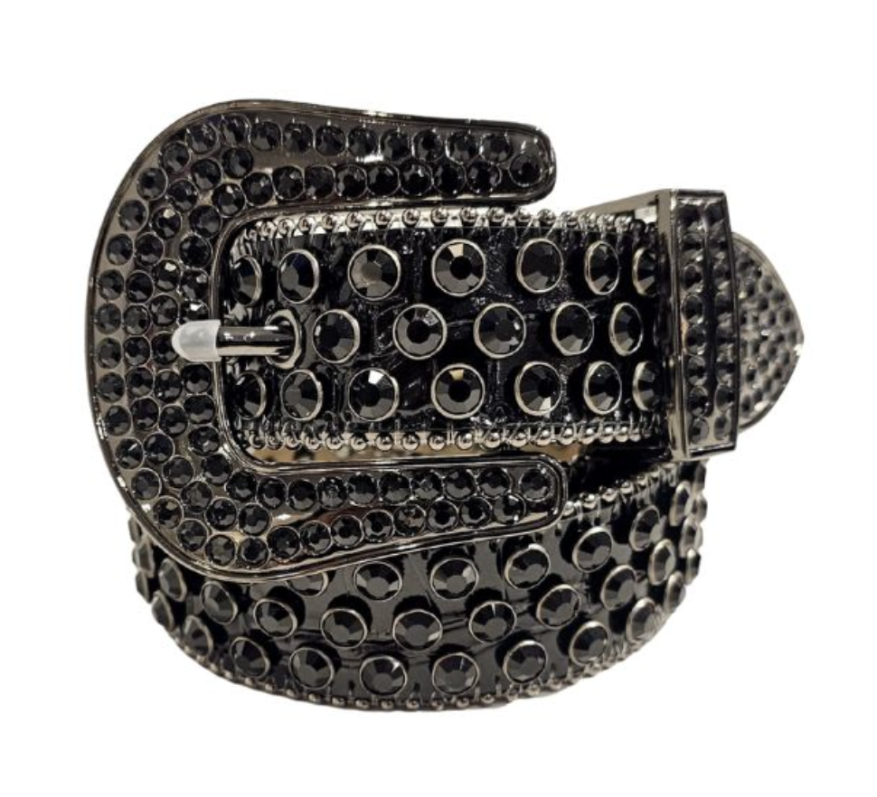 STUD BELT BLACK ON BLACK