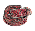 STUD BELT RED ON RED