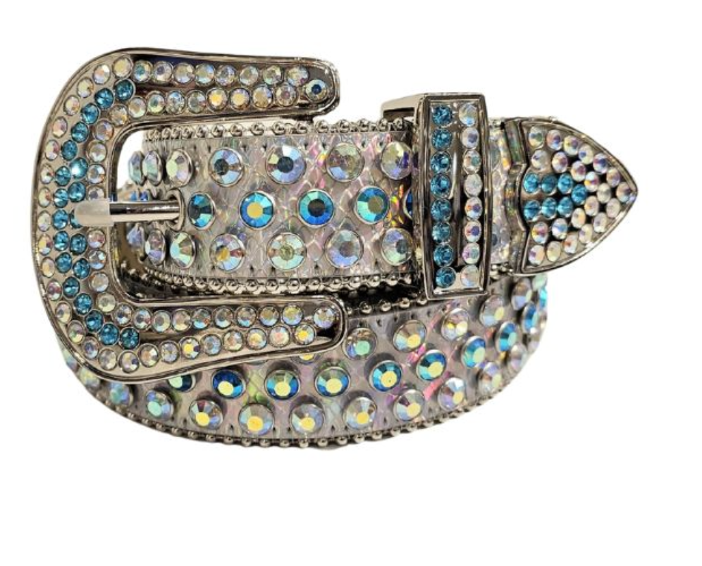 STUD BELT SILVER BLUE