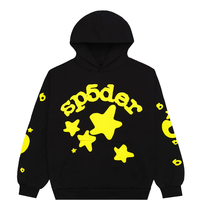 SP5DER BELUGA BLACK YELLOW HOODIE