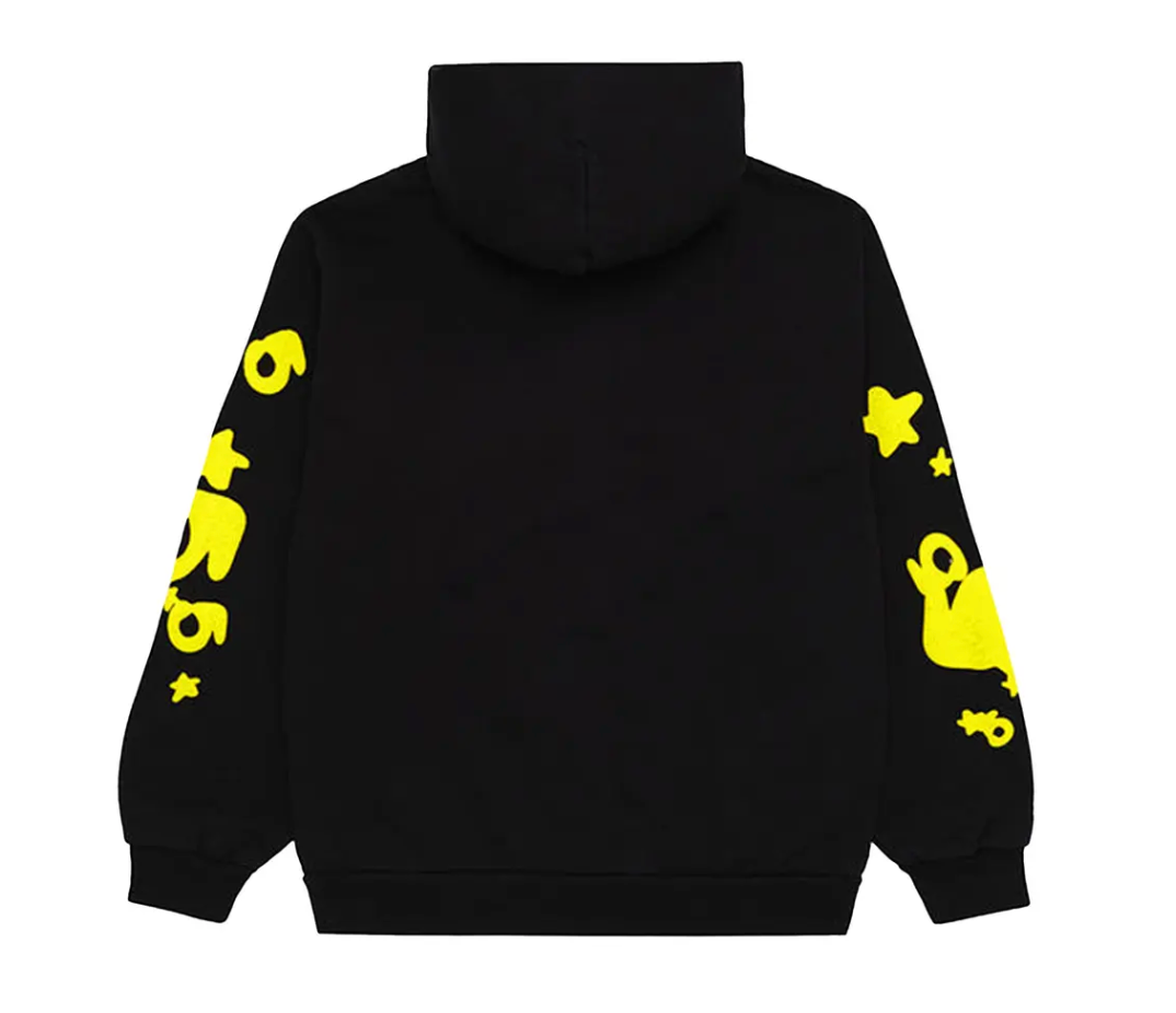 SP5DER BELUGA BLACK YELLOW HOODIE