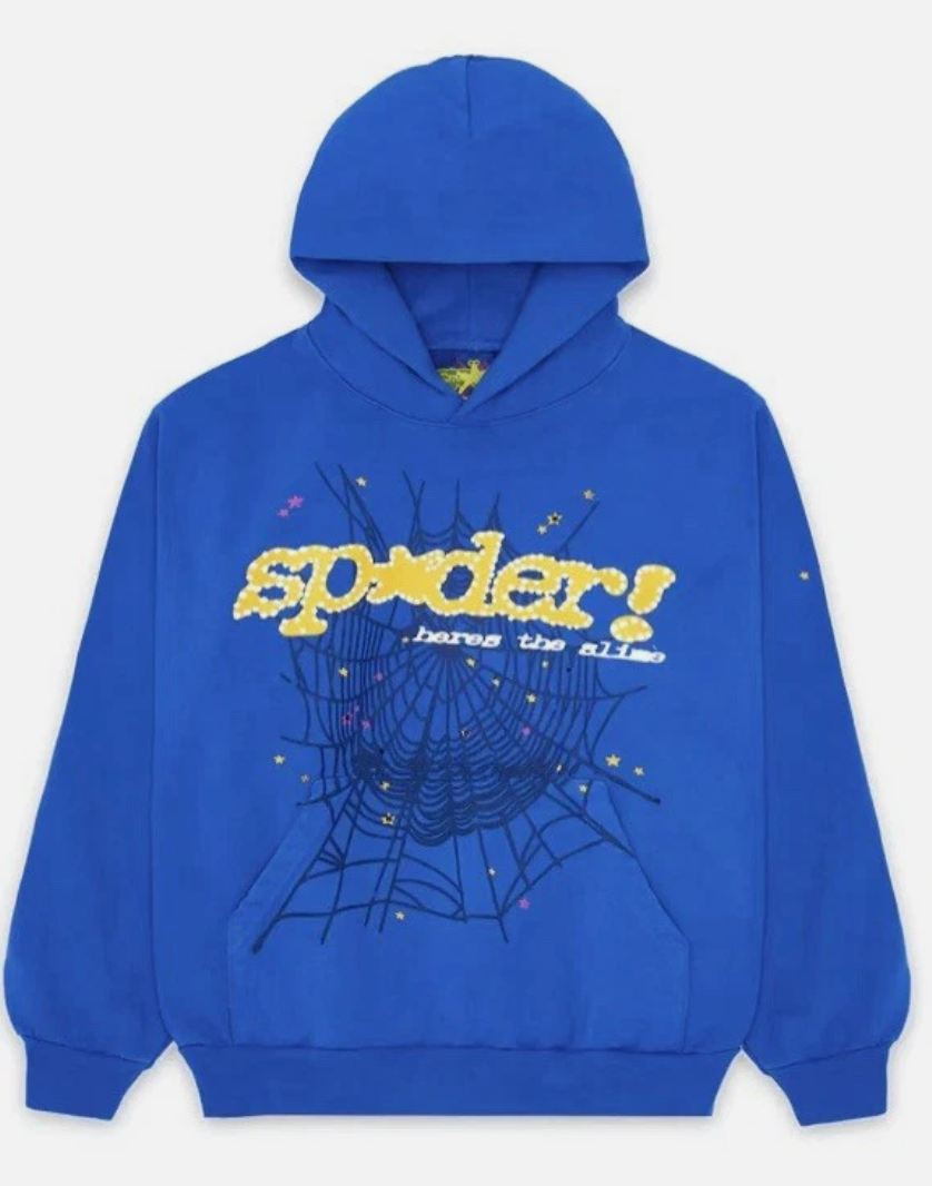 SP5DER T C BLUE YELLOW HOODIE