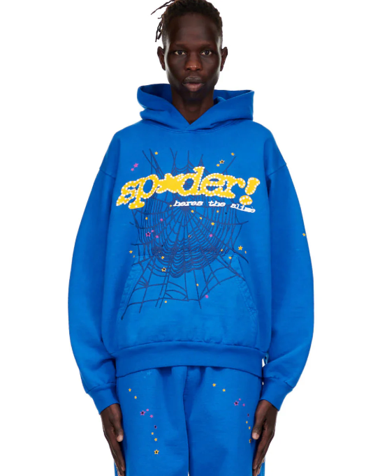 SP5DER T C BLUE YELLOW HOODIE