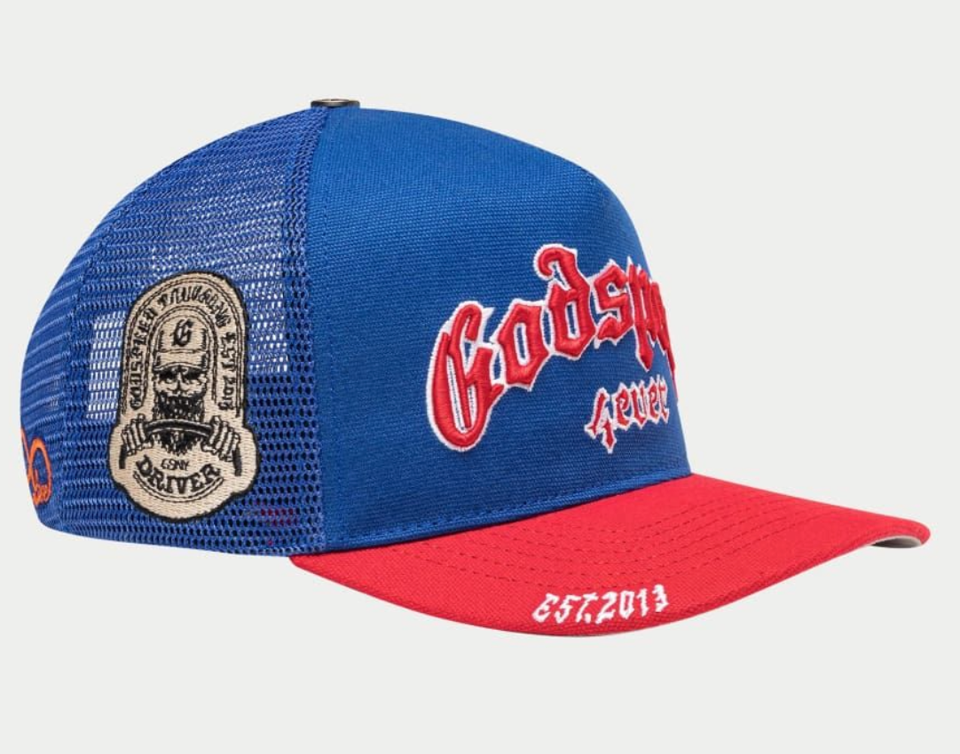 GODSPEED HAT BLUE RED GS FOREVER TRUCKER