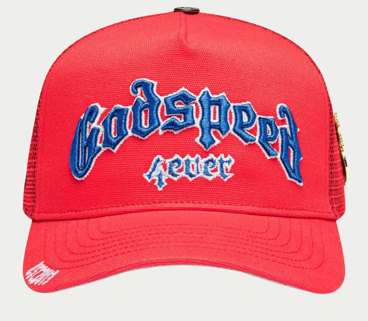 GODSPEED HAT RED BLUE WHITE GS FOREVER TRUCKER