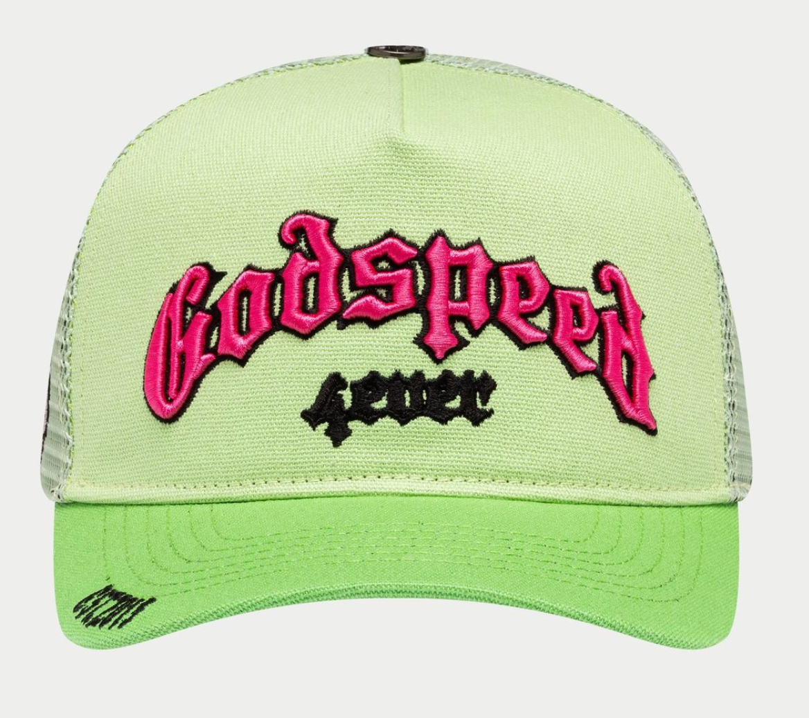 GODSPEED HAT LIME PINK GS FOREVER TRUCKER