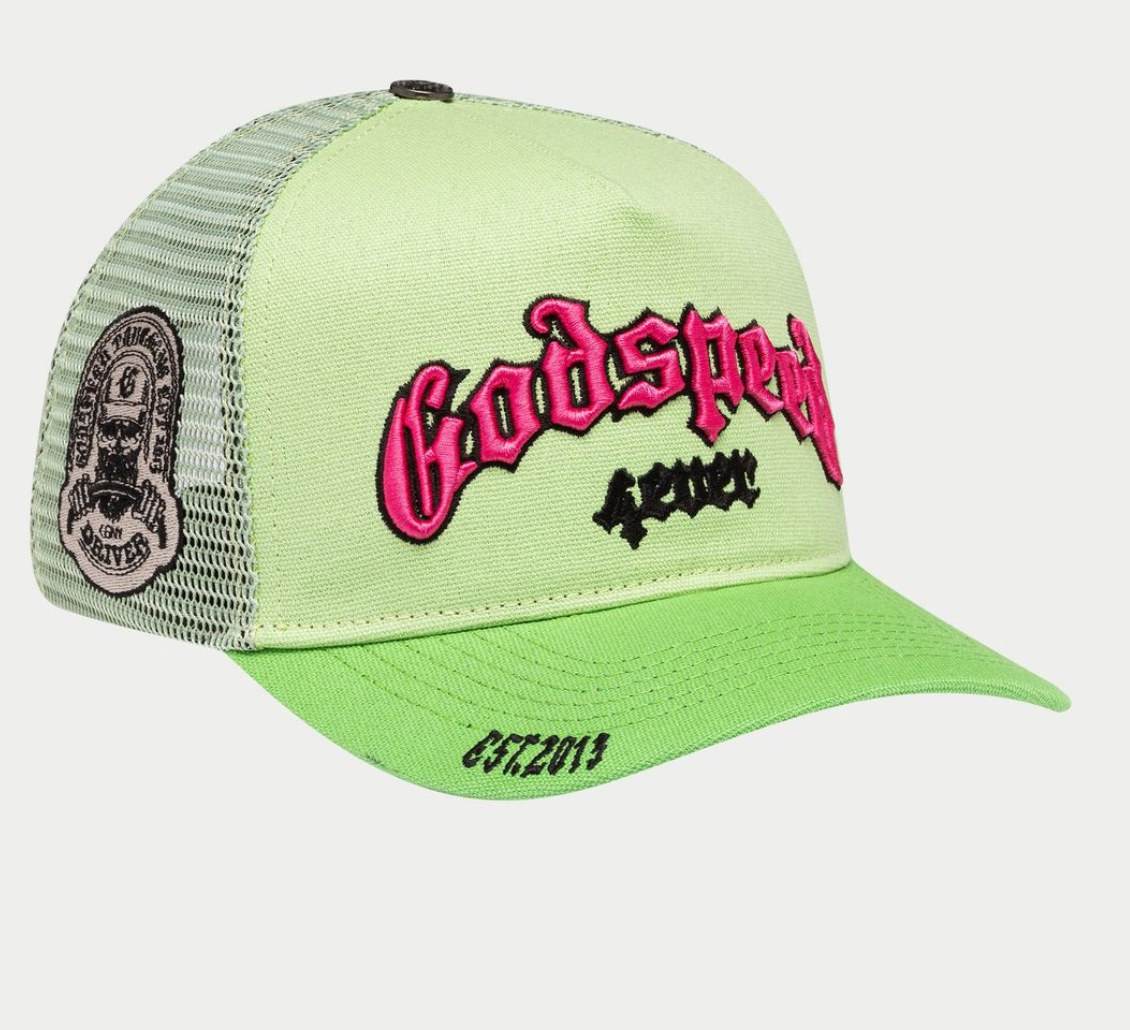 GODSPEED HAT LIME PINK GS FOREVER TRUCKER