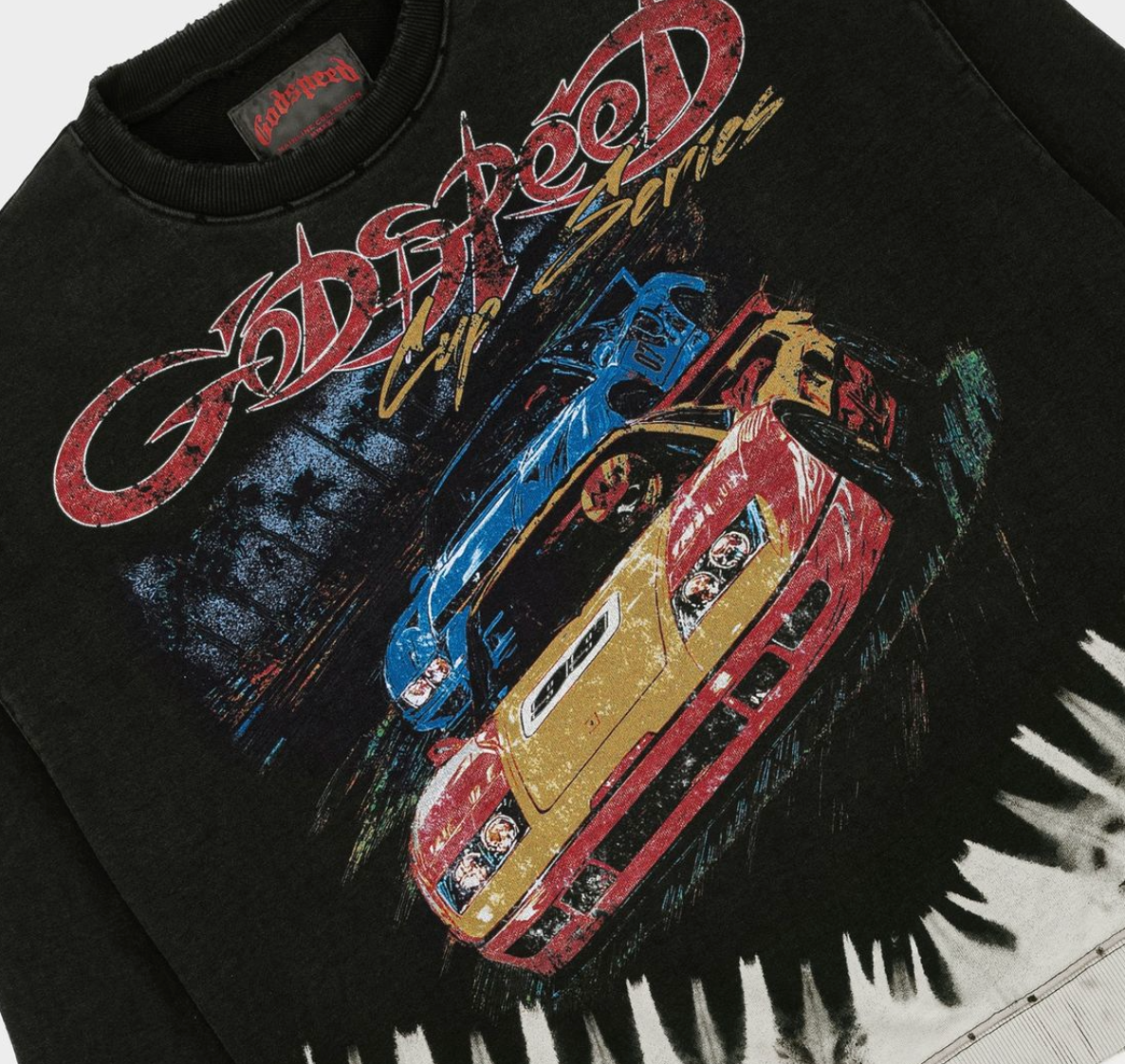 Godspeed Tee  F.T.W LS Black Bleached Wash