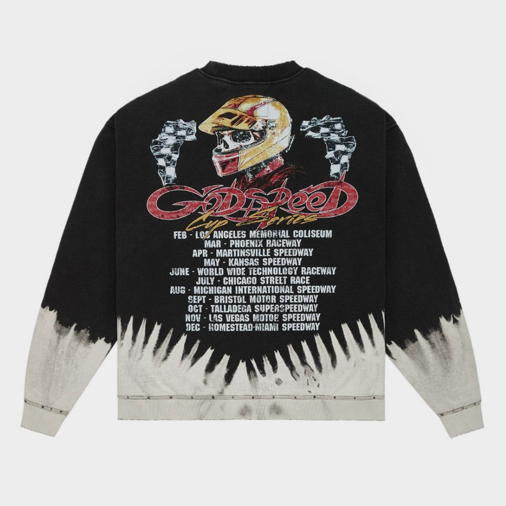 Godspeed Tee  F.T.W LS Black Bleached Wash