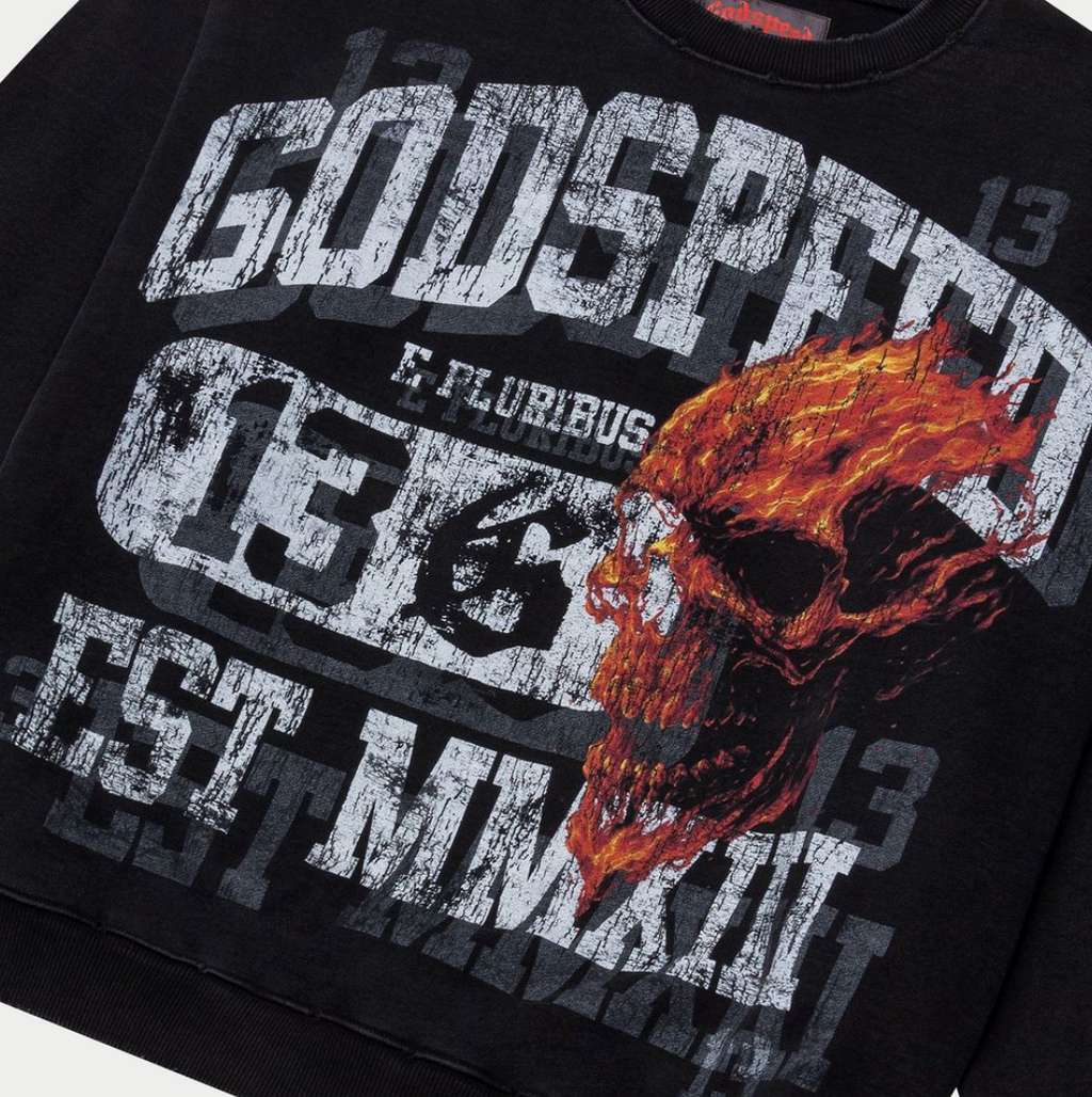 Godspeed Tee L/S Seeing Double Sweatshirt Black Wash
