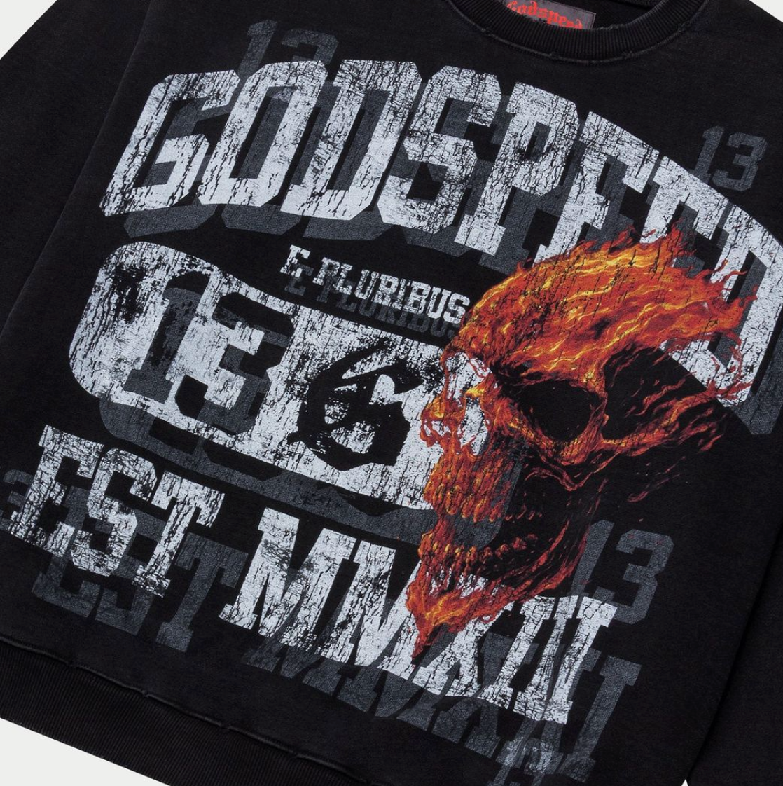 Godspeed Tee L/S Seeing Double Sweatshirt Black Wash