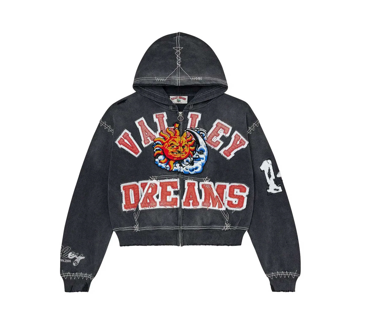 Vale - Black Sunny Zip Up Hoodie